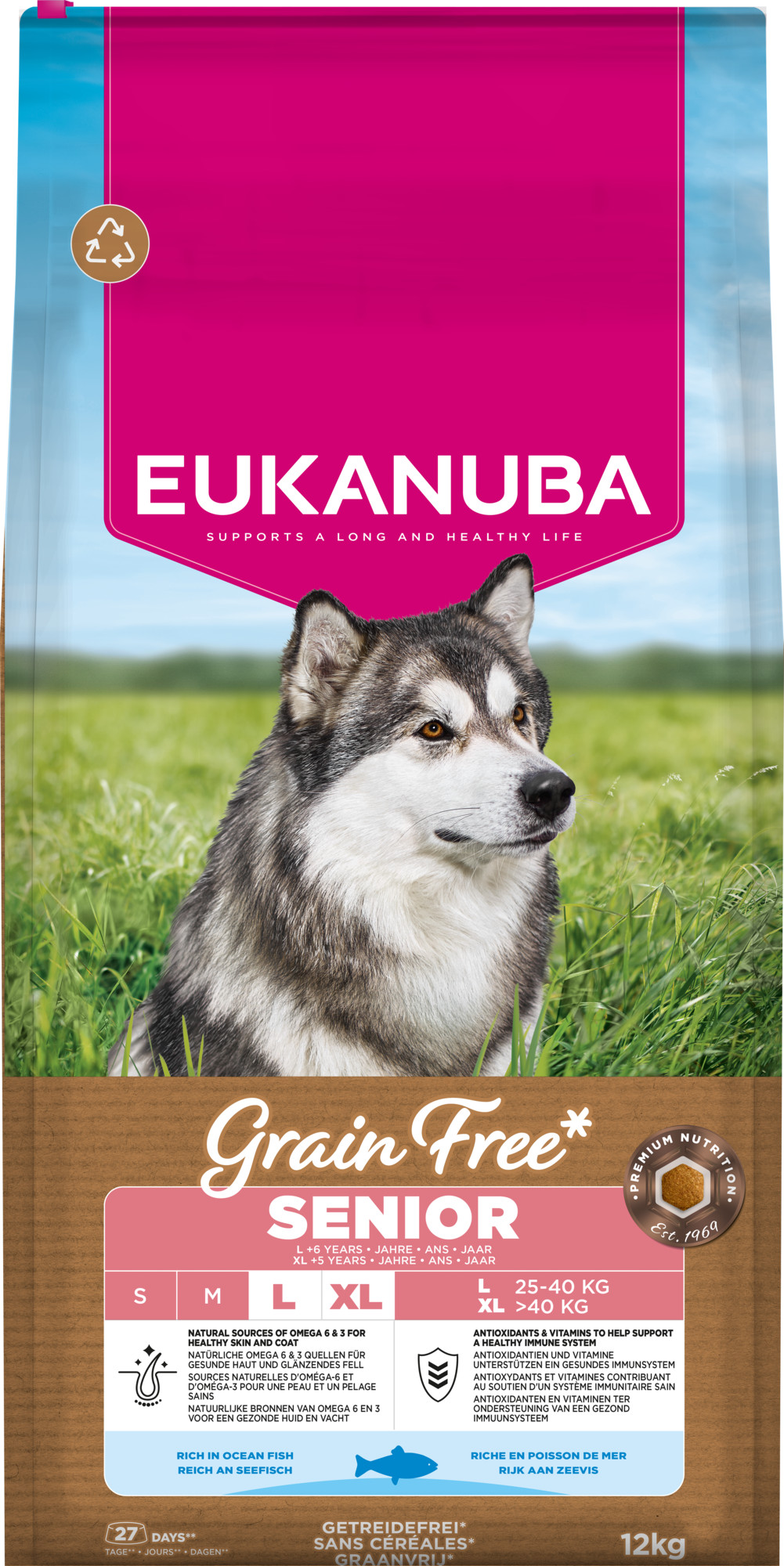 Eukanuba Senior Large met oceaanvis graanvrij hondenvoer