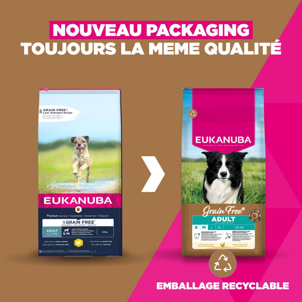 Eukanuba Adult Small & Medium kip graanvrij hondenvoer