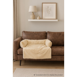 Brekz Berlin fleece soffkudde för hund - beige