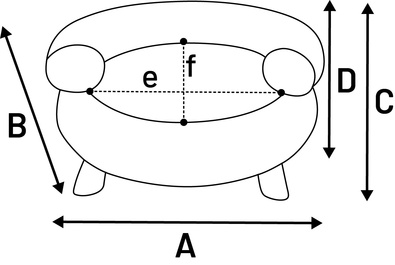 Sofa Deteno ligstoel rond voor hond en kat wit