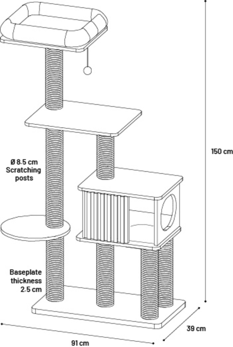 Krabpaal Isabela voor de kat bruin