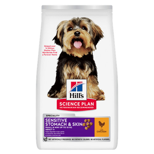 Hill´s Adult Sensitive Stomach & Skin Small & Mini au poulet pour chien