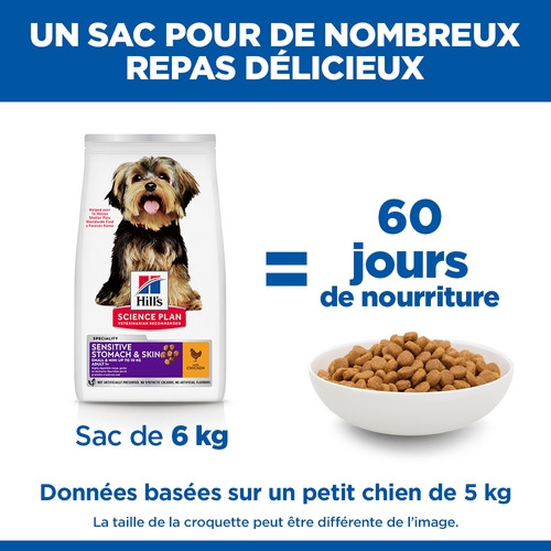 Hill´s Adult Sensitive Stomach & Skin Small & Mini Poulet pour chien