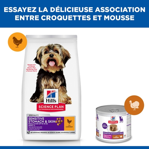 Hill´s Adult Sensitive Stomach & Skin Small & Mini Poulet pour chien