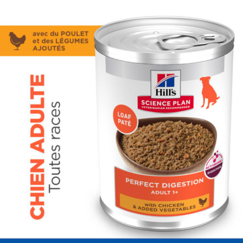 Hill's Adult Perfect Digestion au poulet pâtée pour chien 363g boîte