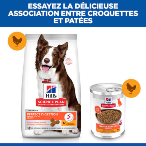 Hill's Adult Perfect Digestion au poulet pâtée pour chien 363g boîte