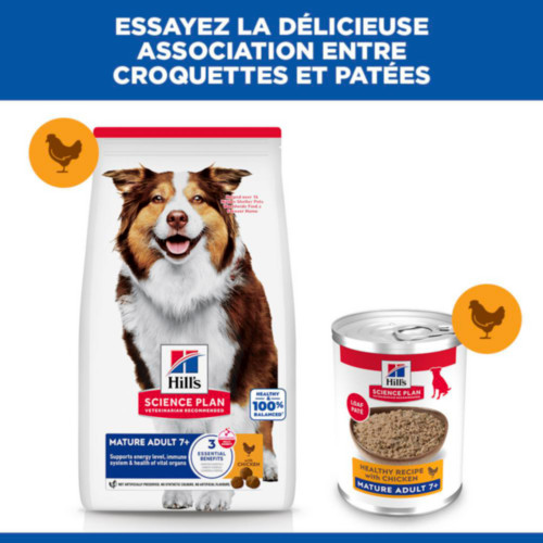 Hill's Mature Adult 7+ au poulet pâtée pour chien (boîte 370g)