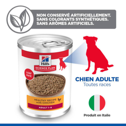 Hill's Adult poulet pour chien (boîte 370 g)
