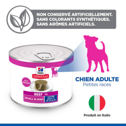 Hill's Mature Adult 7+ Small & Mini mousse met rund natvoer hond