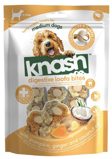 Knash Digestive Woofa Bites met pompoen, gember en kokosolie hondensnack