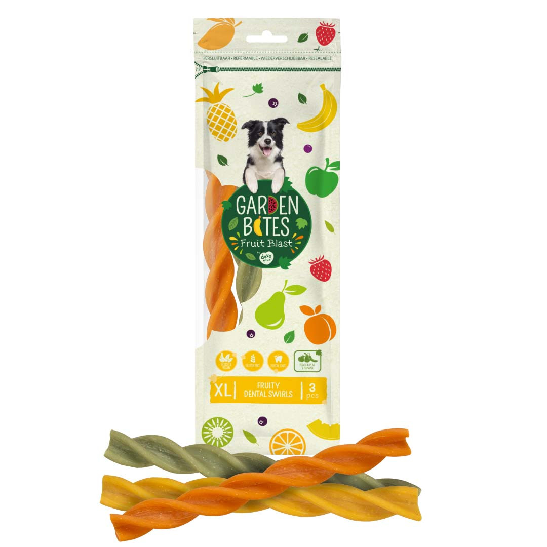 Garden Bites Fruity dental swirls hondensnack