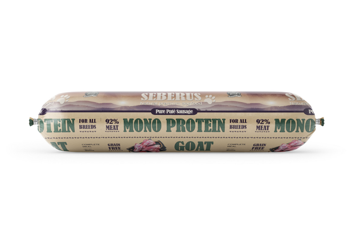 Seberus graanvrije worst monoproteïne geit voor de hond (400 g)