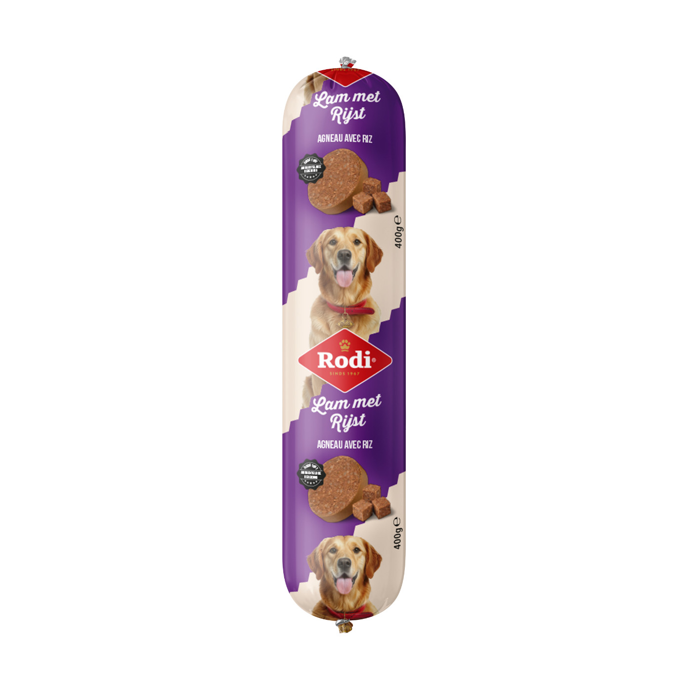 Saucisse Rodi à l'agneau et riz pour chien