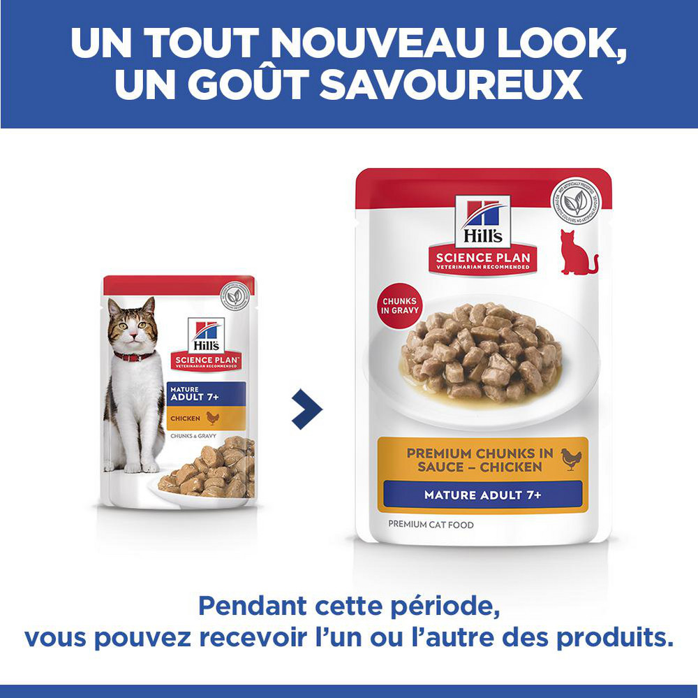 Hill's Mature Adult 7+ nat kattenvoer met kip maaltijdzakje multipack