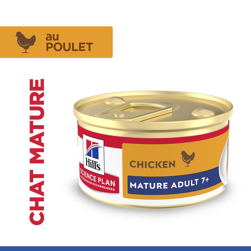 Hill's Mature Adult au saumon pâtée pour chat (mousse, boîte)