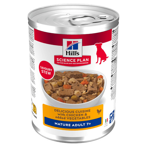 Hill's Mature Adult au poulet & aux légumes pâtée pour chien (mijoté, boîte)