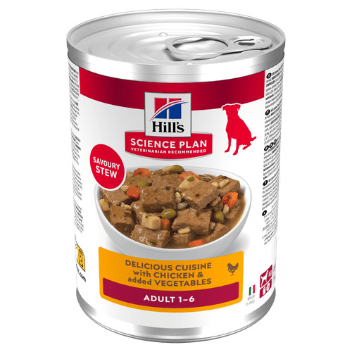Hill's Adult au poulet & aux légumes pâtée pour chien (mijoté, boîte)