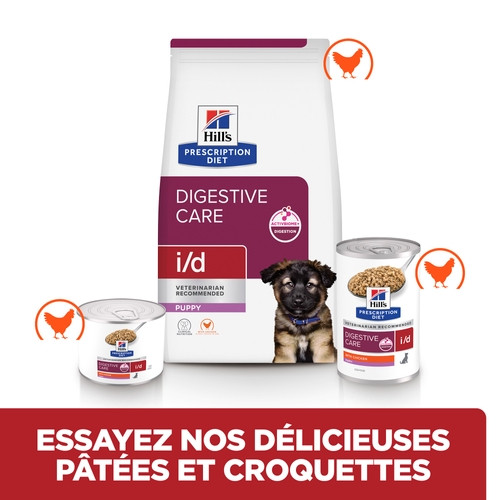 Hill's Prescription Diet Puppy I/D Digestive Care pâtée au poulet pour chiot (boîte)